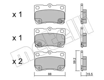 Комплект тормозных колодок METELLI 22-0761-0