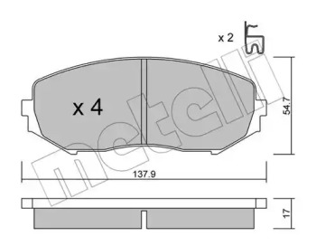 Комплект тормозных колодок METELLI 22-0766-0