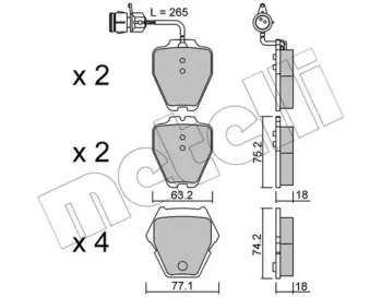 Комплект тормозных колодок METELLI 22-0774-0