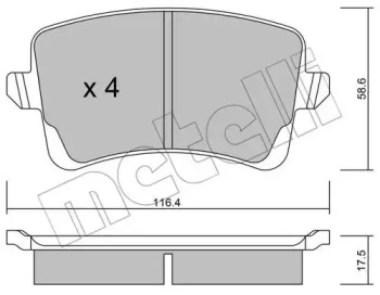 Комплект тормозных колодок METELLI 22-0776-0