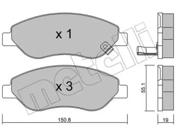 Комплект тормозных колодок METELLI 22-0777-0