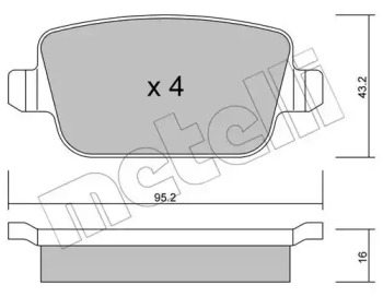 Комплект тормозных колодок METELLI 22-0780-0