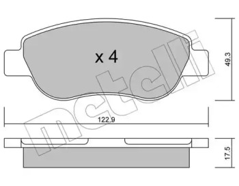 Комплект тормозных колодок METELLI 22-0781-0