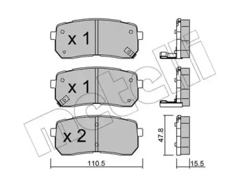 Комплект тормозных колодок METELLI 22-0786-0