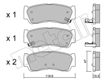 Комплект тормозных колодок METELLI 22-0788-0