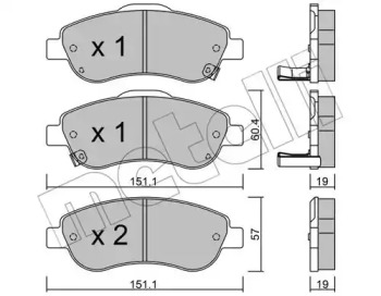 Комплект тормозных колодок METELLI 22-0789-0