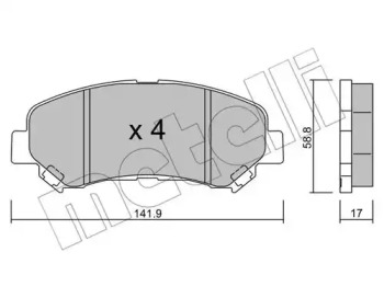 Комплект тормозных колодок METELLI 22-0792-0