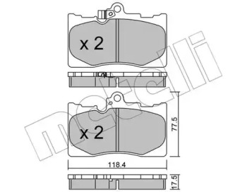 Комплект тормозных колодок METELLI 22-0799-0