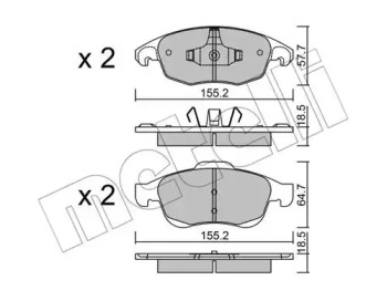 Комплект тормозных колодок METELLI 22-0800-0