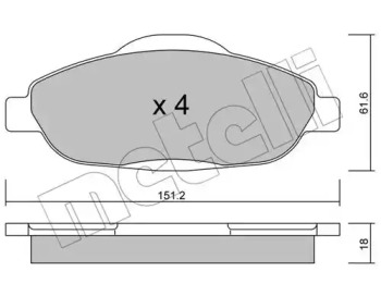 Комплект тормозных колодок METELLI 22-0804-0