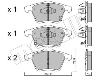 Комплект тормозных колодок METELLI 22-0805-0