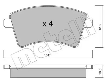 Комплект тормозных колодок METELLI 22-0812-0