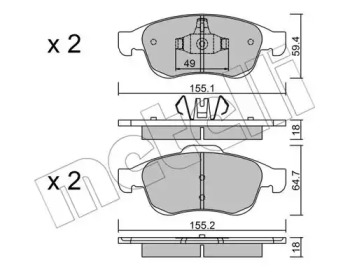 Комплект тормозных колодок METELLI 22-0817-0