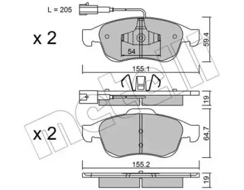 Комплект тормозных колодок METELLI 22-0817-1