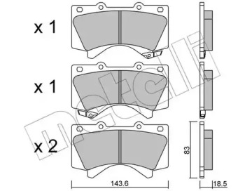 Комплект тормозных колодок METELLI 22-0821-0