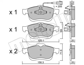 Комплект тормозных колодок METELLI 22-0824-0