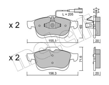 Комплект тормозных колодок METELLI 22-0824-1