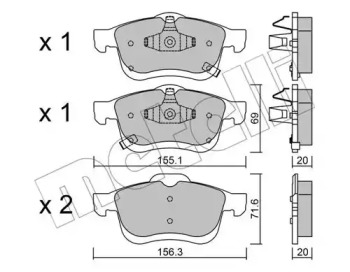 Комплект тормозных колодок METELLI 22-0824-2