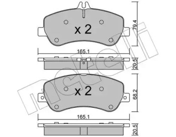 Комплект тормозных колодок METELLI 22-0825-0