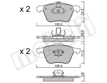 Комплект тормозных колодок METELLI 22-0833-0