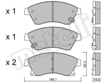 Комплект тормозных колодок METELLI 22-0838-0