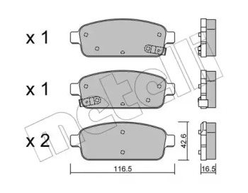 Комплект тормозных колодок METELLI 22-0840-0