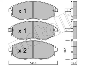 Комплект тормозных колодок METELLI 22-0845-0