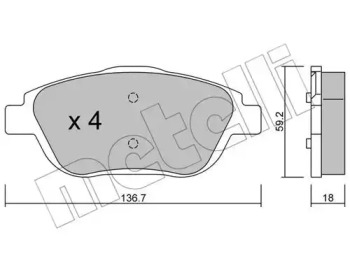 Комплект тормозных колодок METELLI 22-0852-0