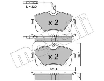 Комплект тормозных колодок METELLI 22-0853-0