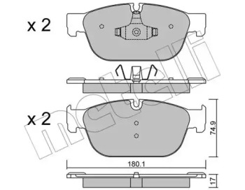 Комплект тормозных колодок METELLI 22-0854-0