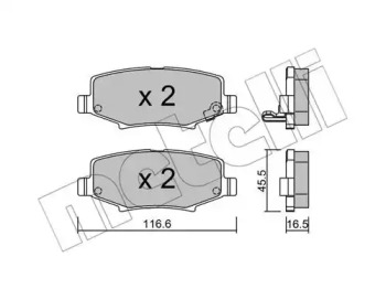 Комплект тормозных колодок METELLI 22-0863-0