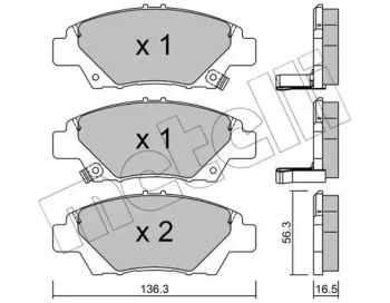 Комплект тормозных колодок METELLI 22-0865-0