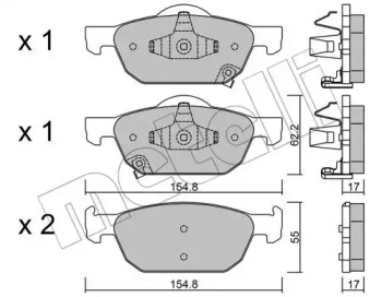 Комплект тормозных колодок METELLI 22-0866-0