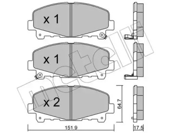 Комплект тормозных колодок METELLI 22-0867-0