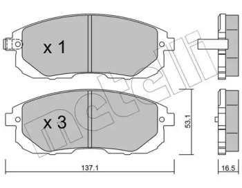 Комплект тормозных колодок METELLI 22-0876-0