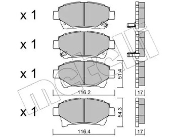 Комплект тормозных колодок METELLI 22-0877-0