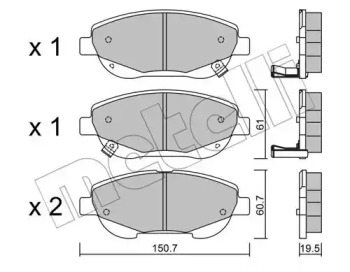 Комплект тормозных колодок METELLI 22-0879-0