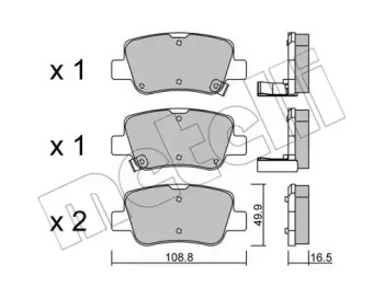 Комплект тормозных колодок METELLI 22-0881-0