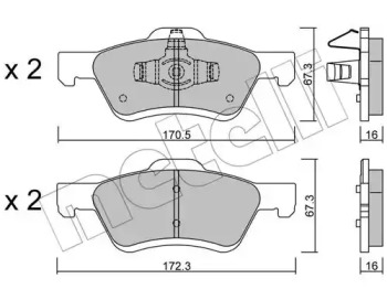 Комплект тормозных колодок METELLI 22-0906-0