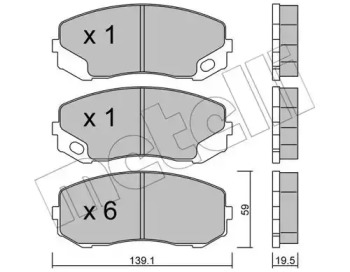 Комплект тормозных колодок METELLI 22-0910-0