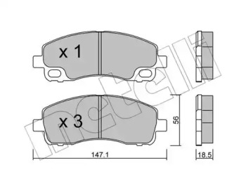 Комплект тормозных колодок METELLI 22-0911-0