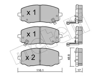 Комплект тормозных колодок METELLI 22-0912-0