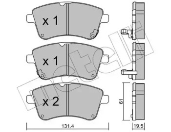 Комплект тормозных колодок METELLI 22-0913-0