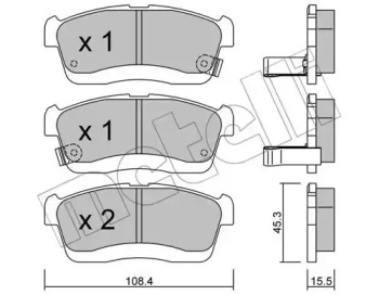 Комплект тормозных колодок METELLI 22-0914-0