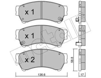 Комплект тормозных колодок METELLI 22-0924-0