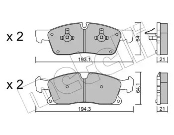 Комплект тормозных колодок METELLI 22-0927-4