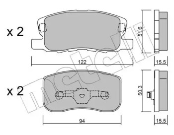 Комплект тормозных колодок METELLI 22-0940-0