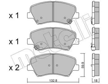 Комплект тормозных колодок METELLI 22-0944-0