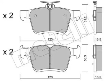 Комплект тормозных колодок METELLI 22-0951-0