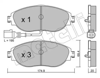 Комплект тормозных колодок METELLI 22-0952-0